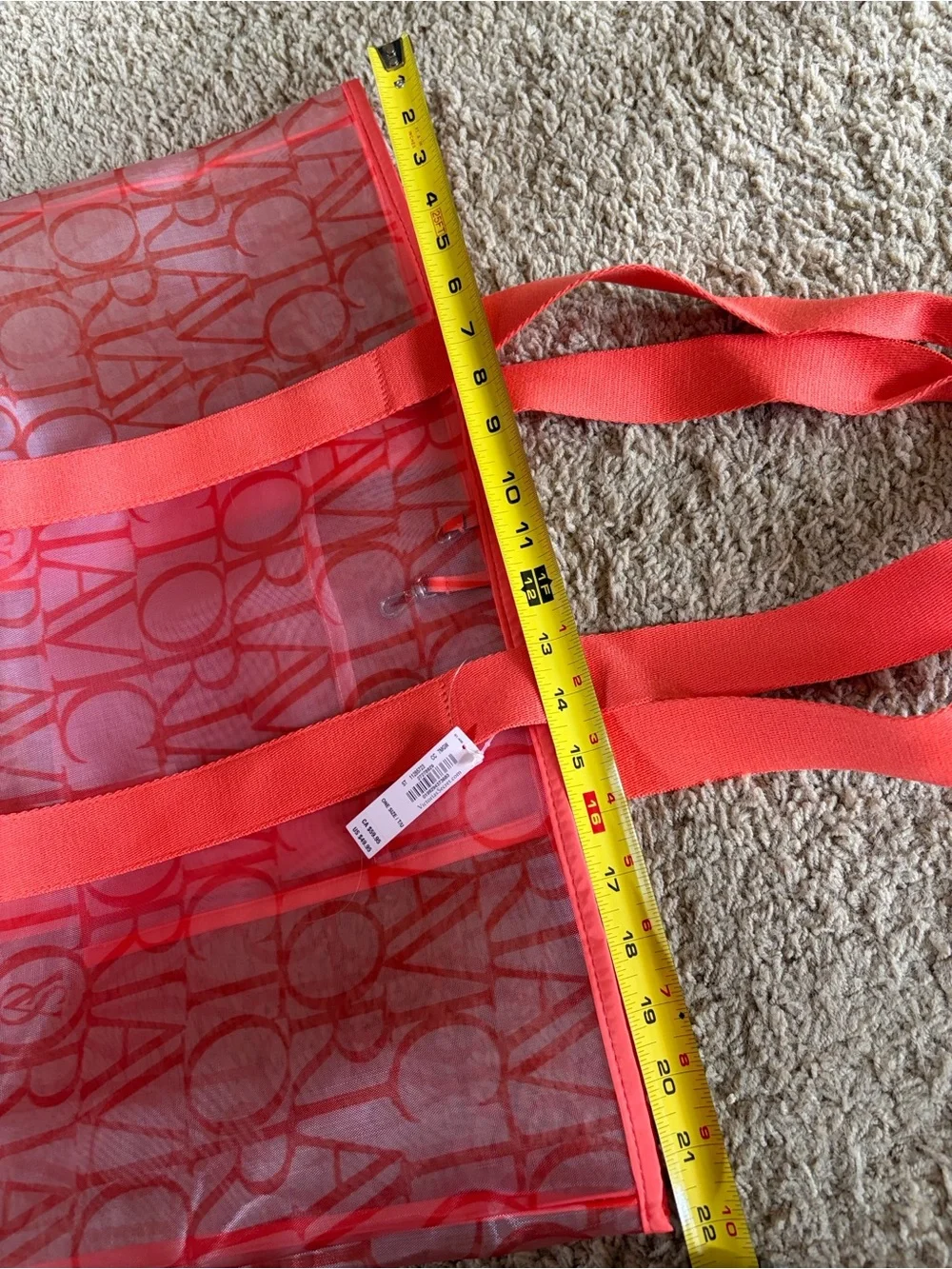 Victoria's Secret Coral Pink Logo Mesh Tote